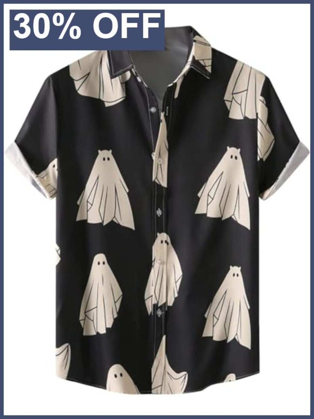 Halloween Shirt Men Pumpkins Skull Short Sleeve Button Down Hawaiian
